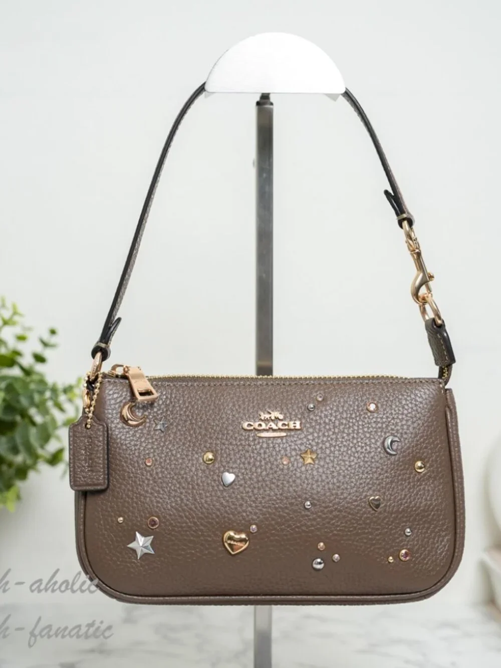 Coach CDC25 Nolita 19 With Rivets Wristlet in Leather/Gold/Dark Stone Multi NWT